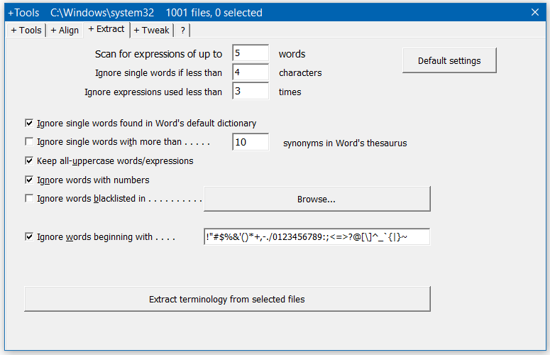 plus tools extract