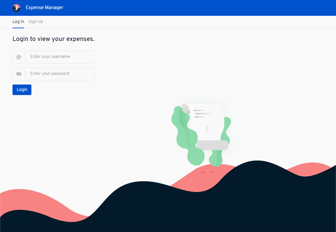 Expense App Homepage alt text