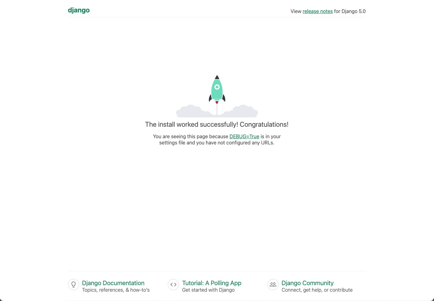 Default Django Homepage