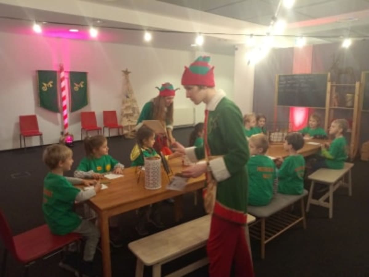 Miniaturka zdjęcia obrazującego osoby podczas wydarzenia pt.Fabryka Elfów - Tygryski