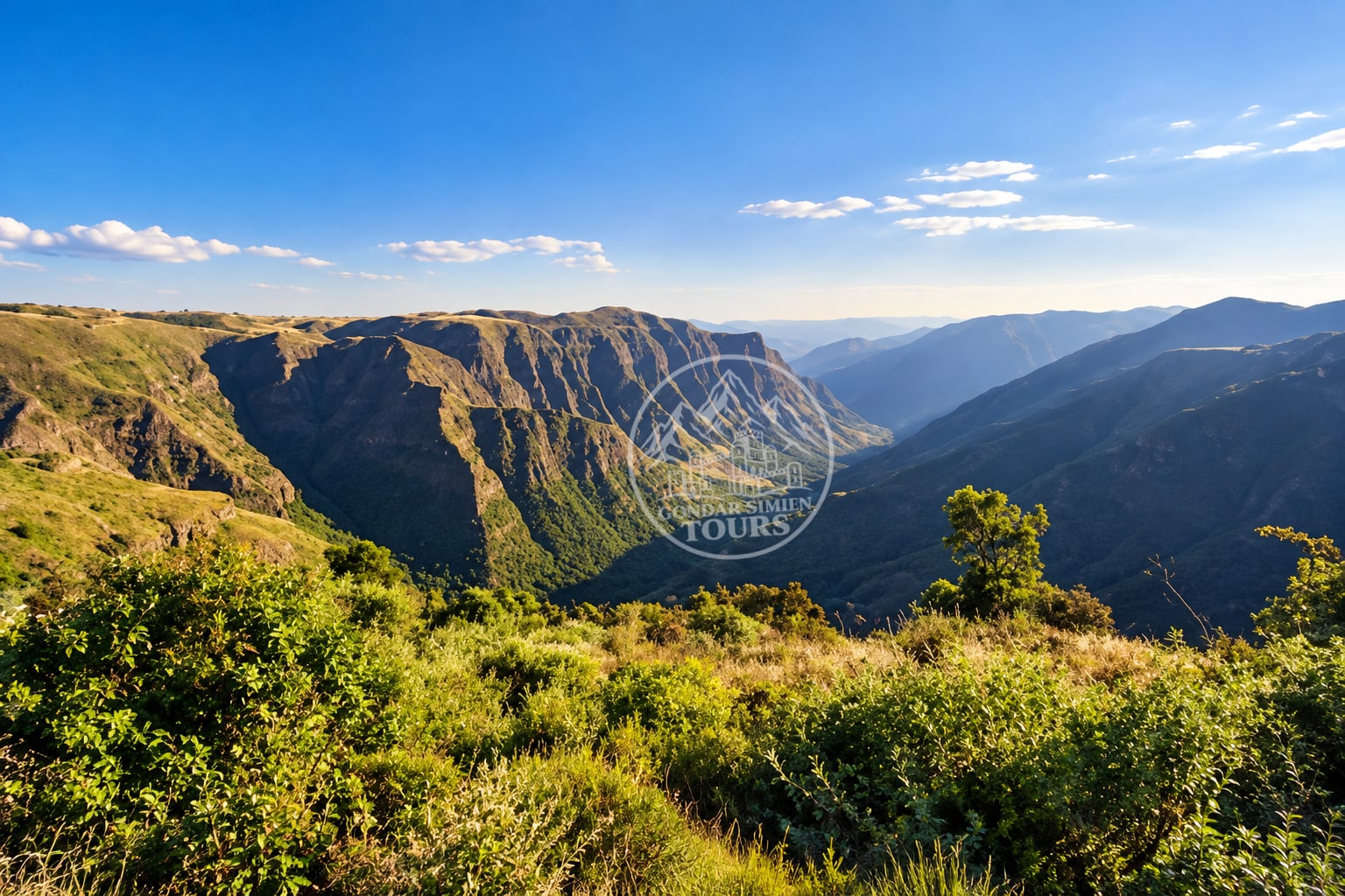 Ras Dashen trekking landscape in the Simien Mountains