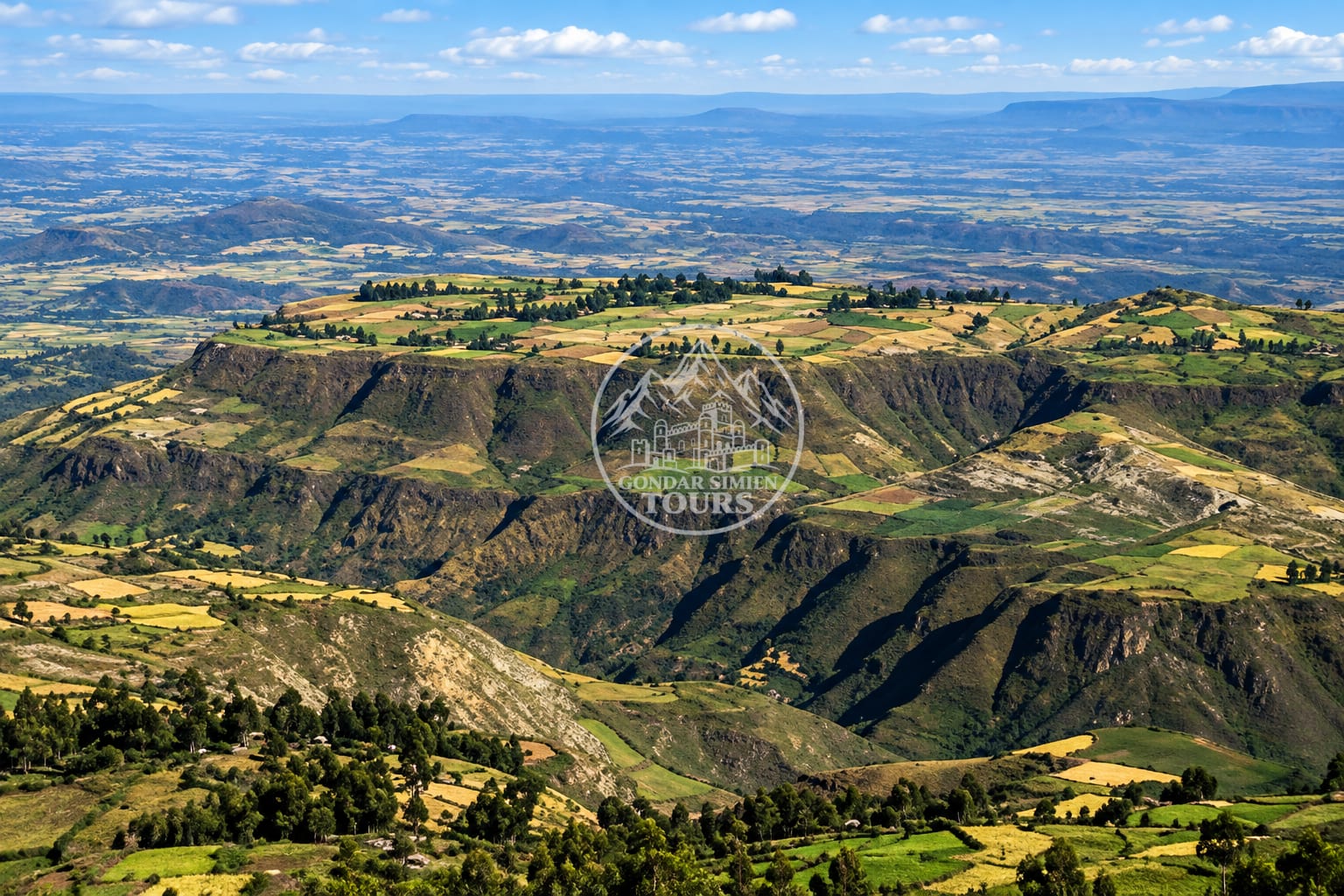 Rift Valley lake shore and highland rim landscape