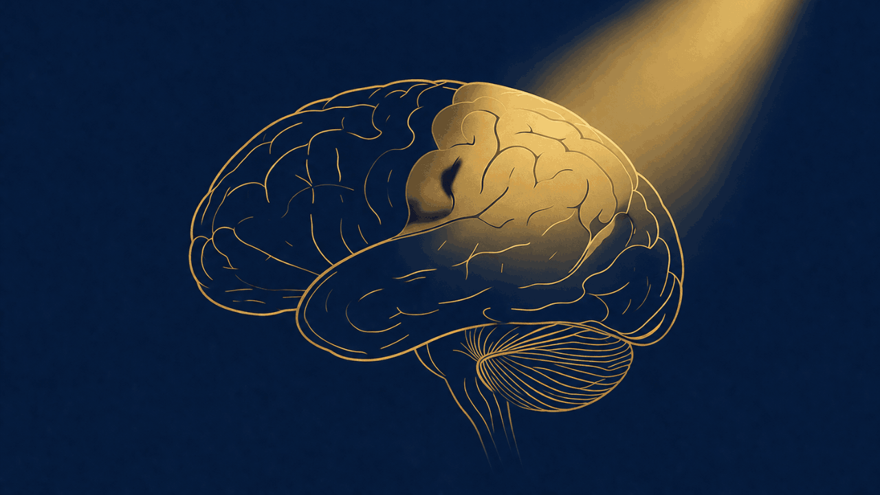 Psychology behind manifestation brain focus illustration