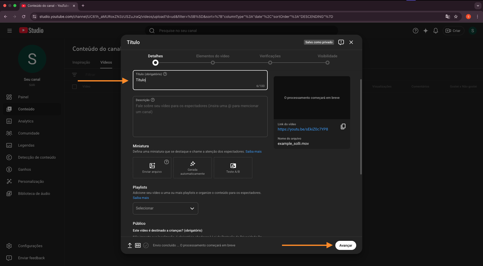 Passo 5 — Adicione título
