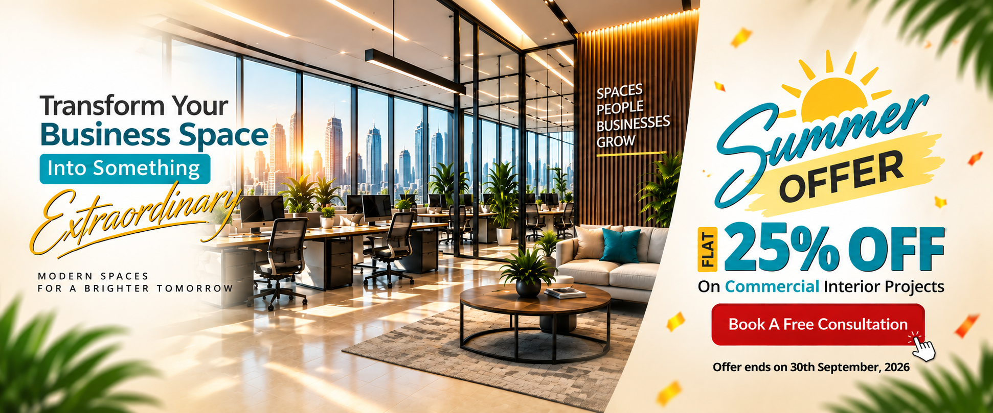 Qivora Commercial Interiors Qatar - 25% OFF Summer Offer