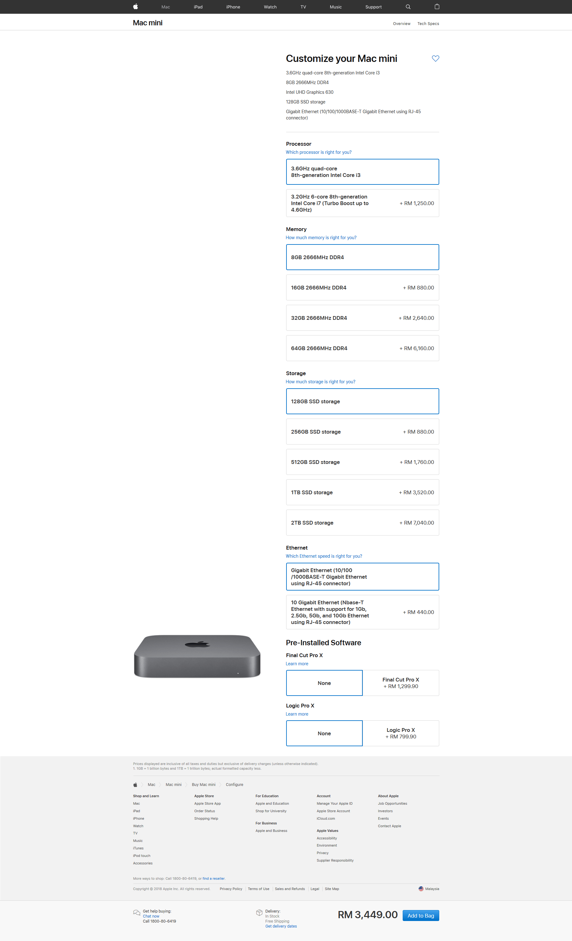 Mac Mini Order Page