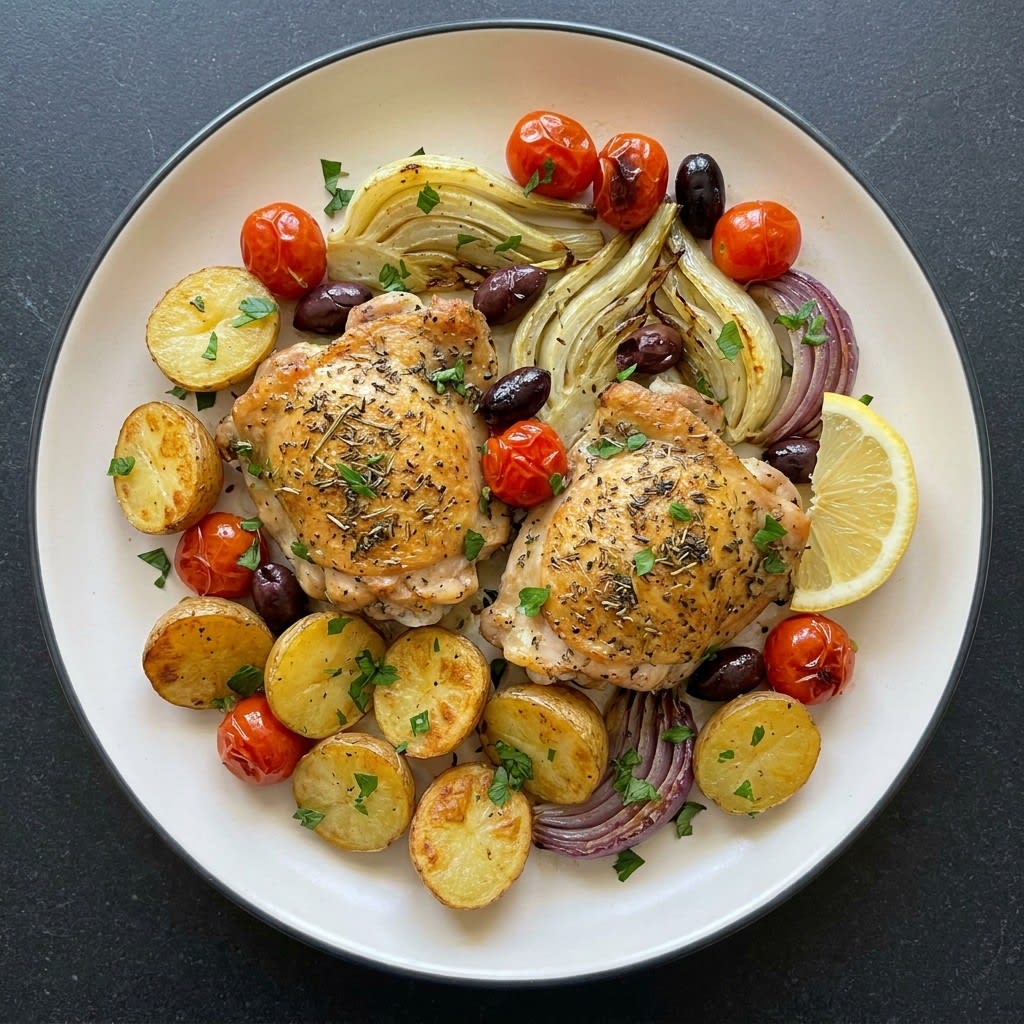 Sheet Pan Chicken Provençal with Potatoes, Fennel & Olives