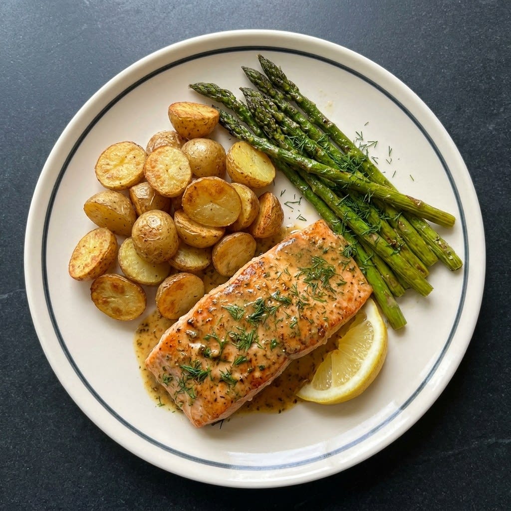 Sheet Pan Lemon-Herb Salmon with Asparagus & Baby Potatoes