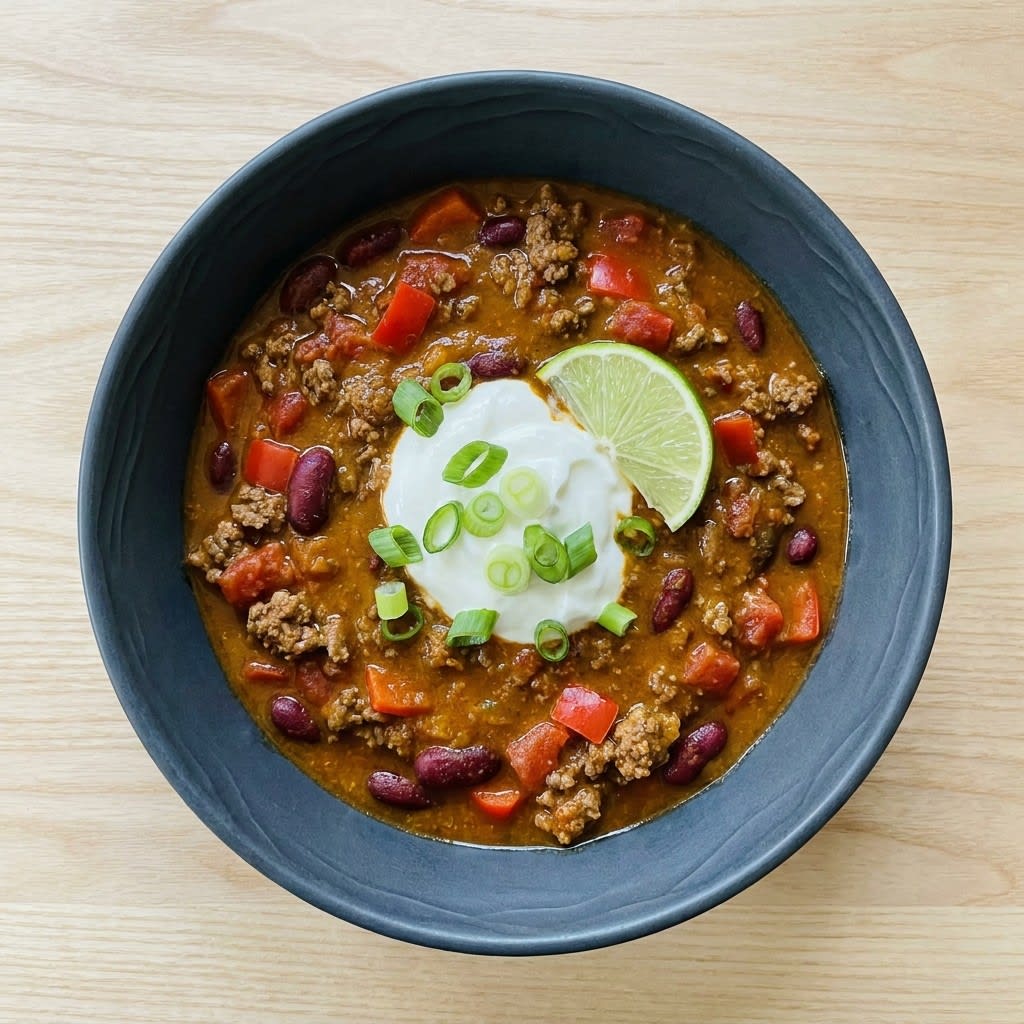 One-Pot Beef & Pumpkin Chili with Cool Greek Yogurt