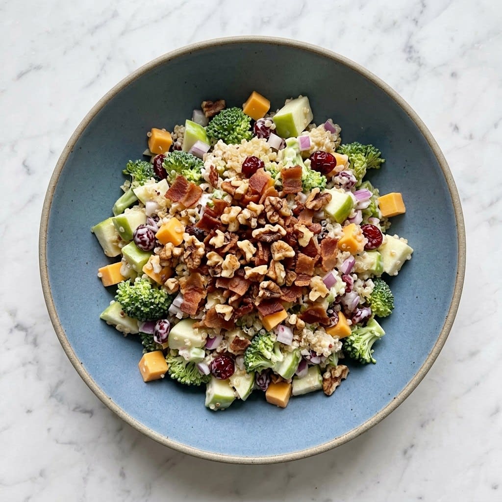 Broccoli, Apple & Bacon Salad with Quinoa & Toasted Walnuts