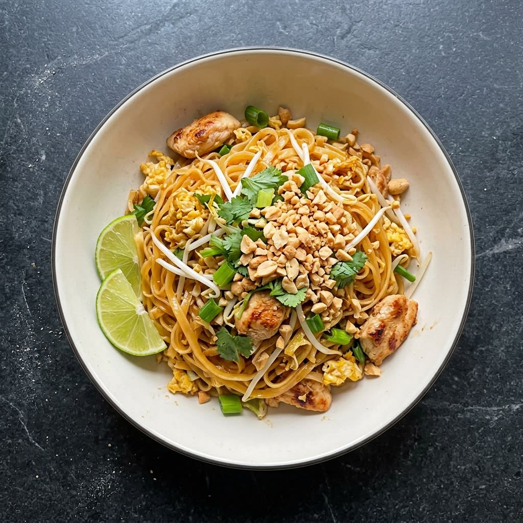 Classic Chicken & Peanut Pad Thai with Scrambled Egg & Bean Sprouts