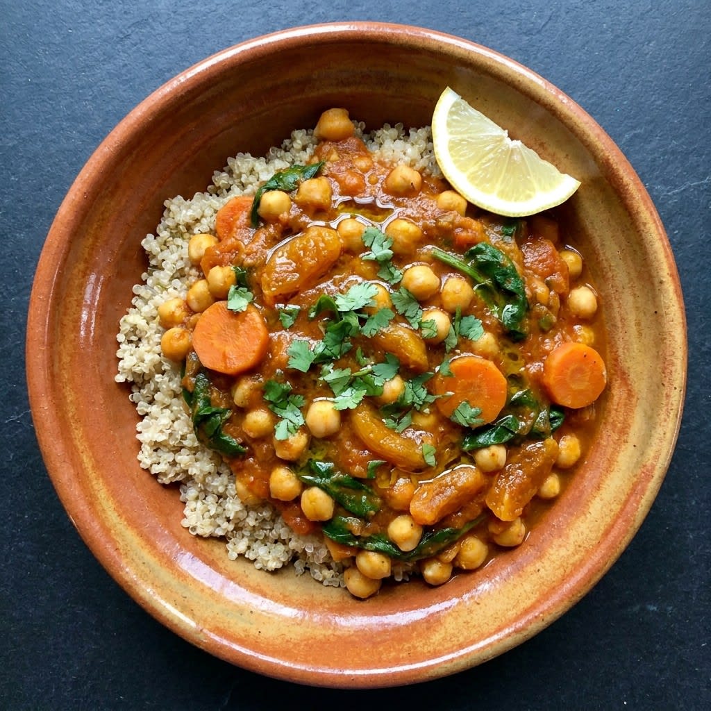 Moroccan Chickpea & Apricot Stew with Quinoa
