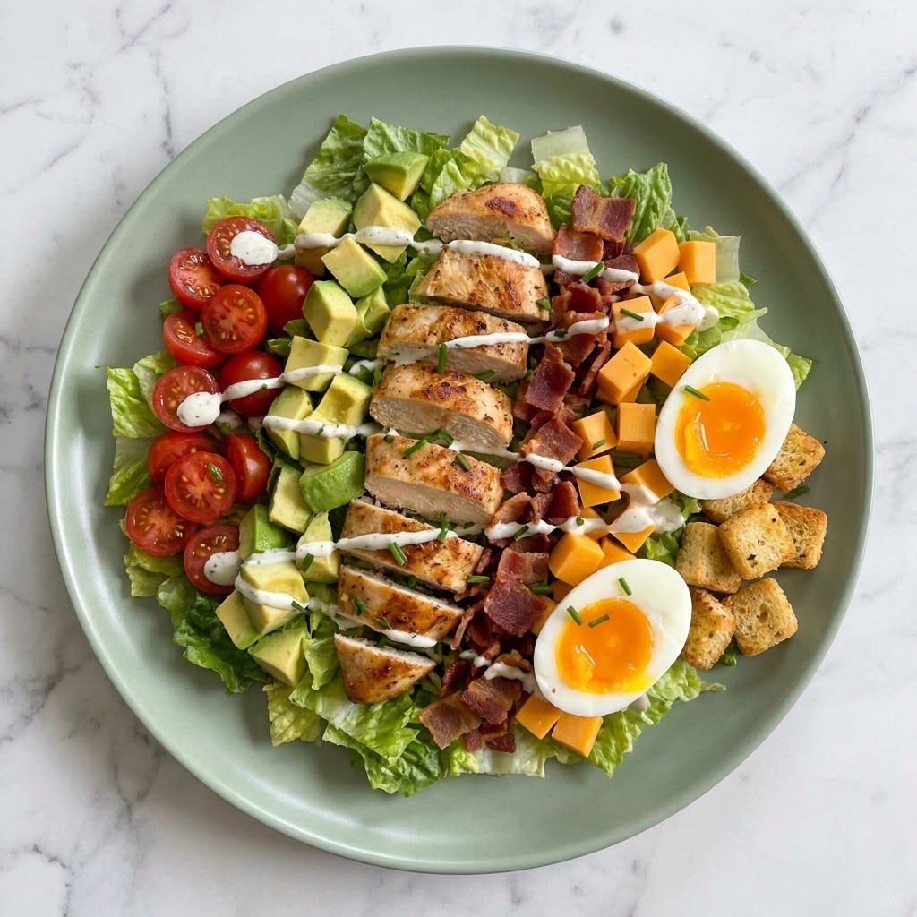 Chicken BLT Cobb Salad with Jammy Eggs, Croutons & Ranch