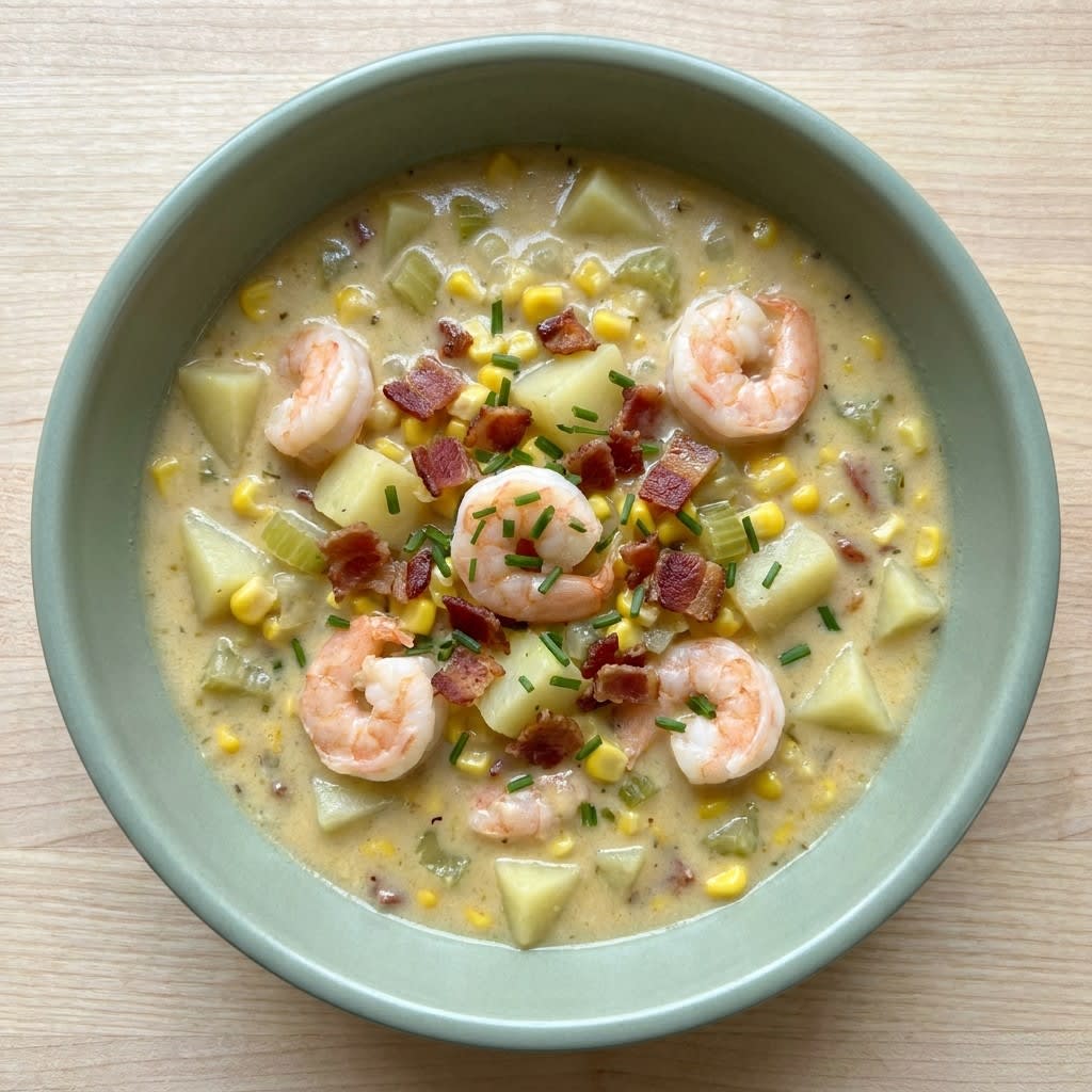 One-Pot Shrimp & Sweet Corn Chowder with Potatoes
