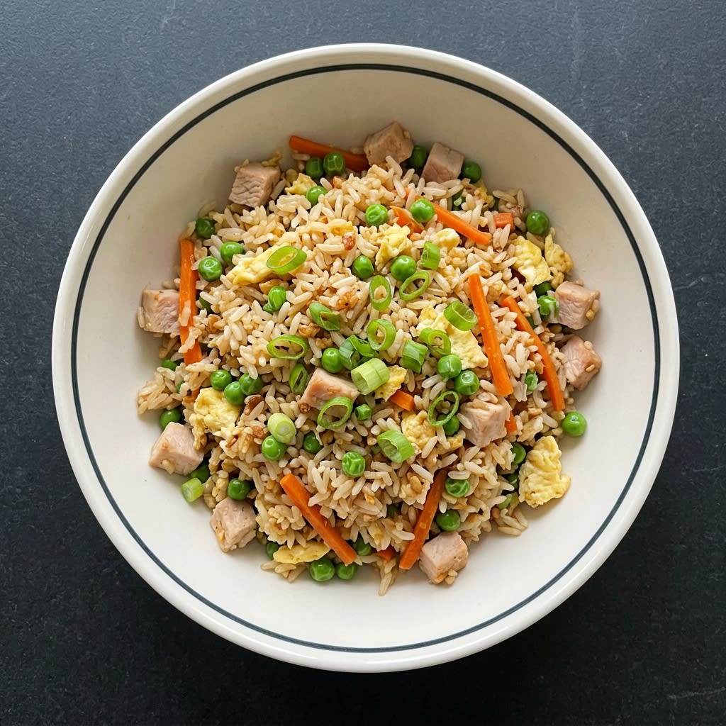 Ginger Turkey Fried Rice with Peas & Scallions