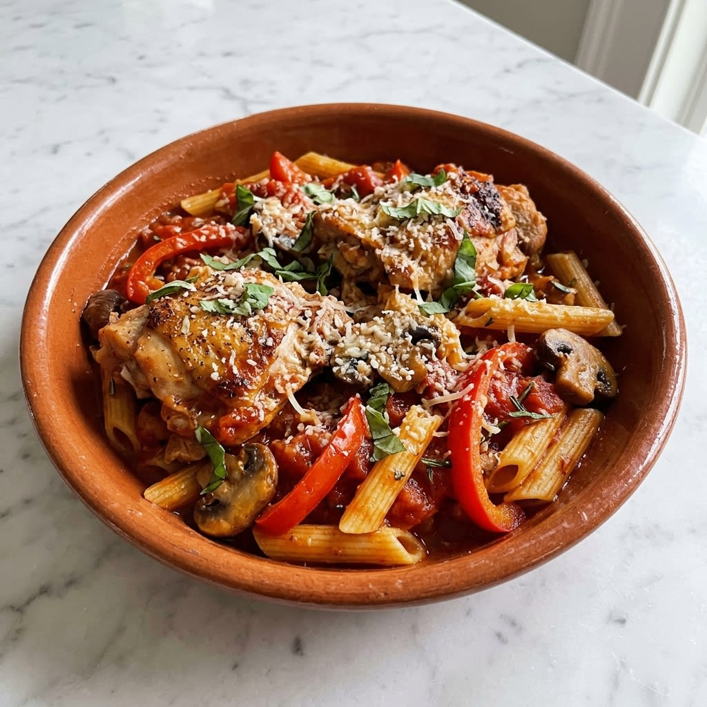 Rustic Chicken Cacciatore Penne