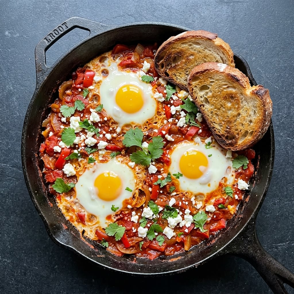 Traditional North African Shakshuka with Feta & Warm Sourdough