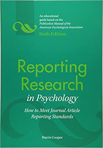 Book cover of "Reporting Research in Psychology: How to Meet Journal Article Reporting Standards"