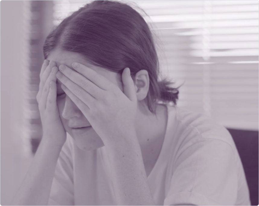 girl with hands on her head