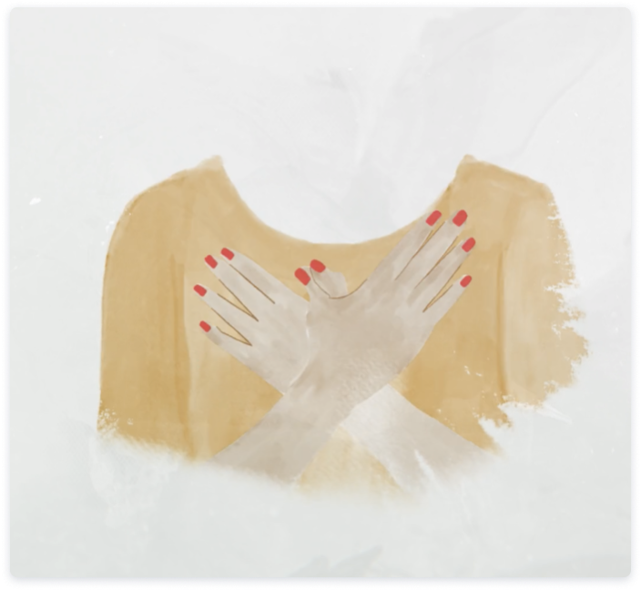 Illustration of hands over heart