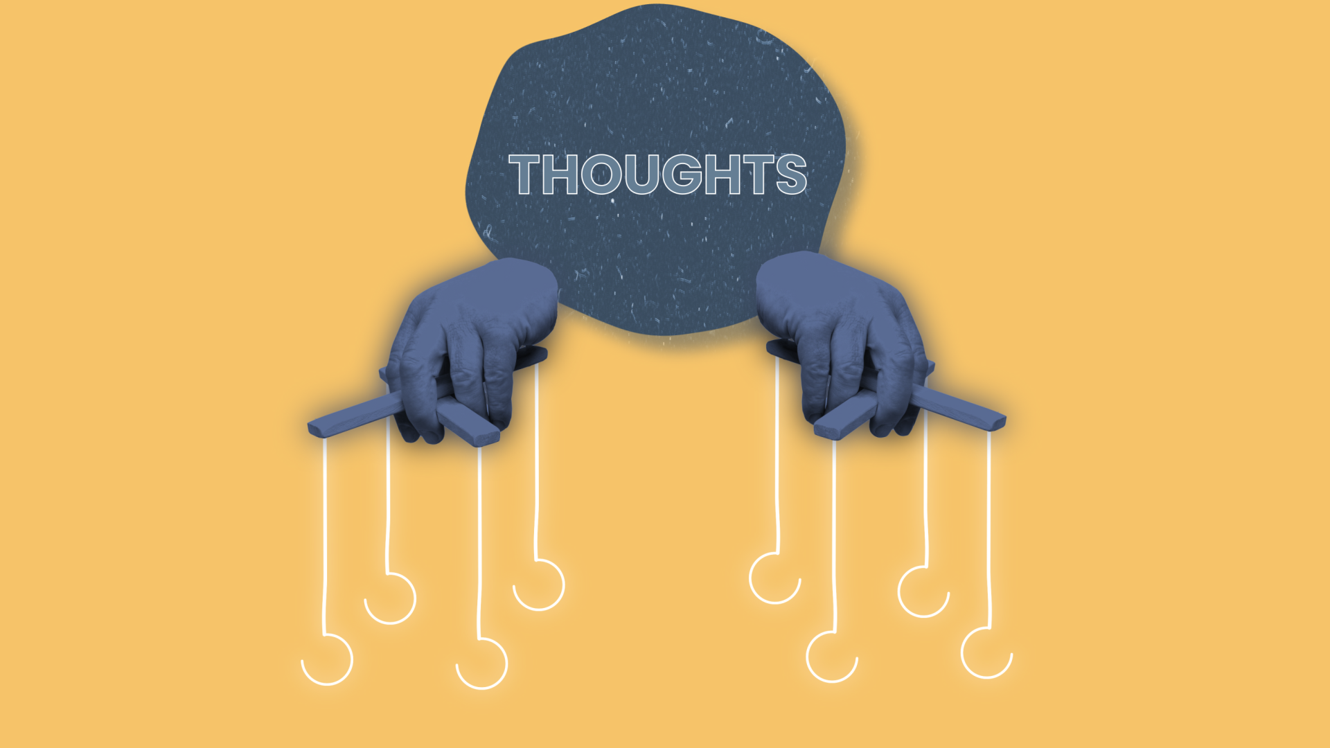 Hooked by thoughts illustration