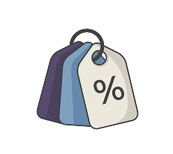 tags with % illustration