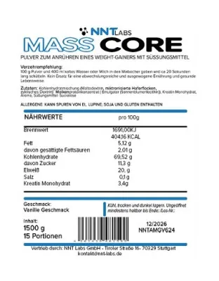 NNT Anabolic Mass Gainer 1500g 2