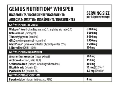 Genius Nutrition Whisper 10x18g Probe 2
