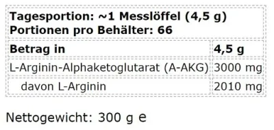 Kevin Levrone Legendary Arginine AKG 300g 2