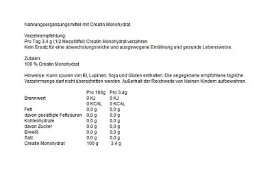 NNT Creatin Monohydrat mix 250g Dose 2