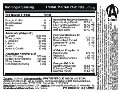 Universal Animal M-Stak 21 Packs 2