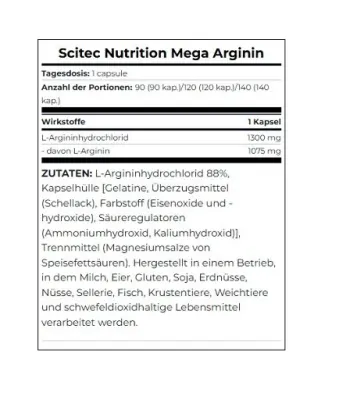 Scitec Mega Arginine 90 Kapsel 2