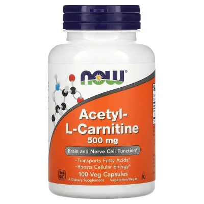 Now Foods Acetyl L-Carnitine, 500mg - 100 Kapseln 1