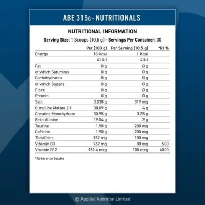 Applied Nutrition A.B.E Ultimate Pre 315g 4