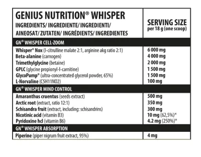 Genius Nutrition Whisper 10x18g Probe 2