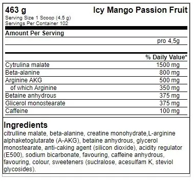 FA Nutrition ICE Pump Pre-Workout - 463g - Bild 2