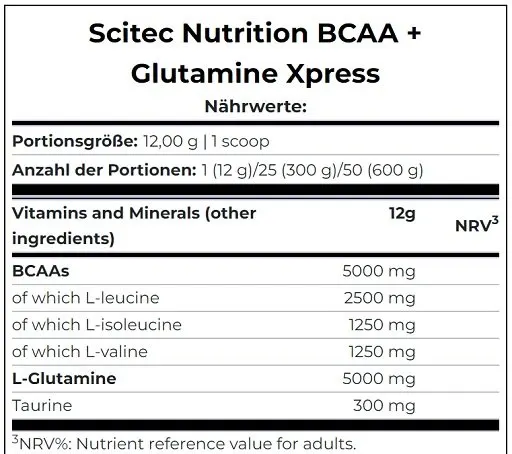 Scitec BCAA+ Glutamine Xpress 600g - Bild 2