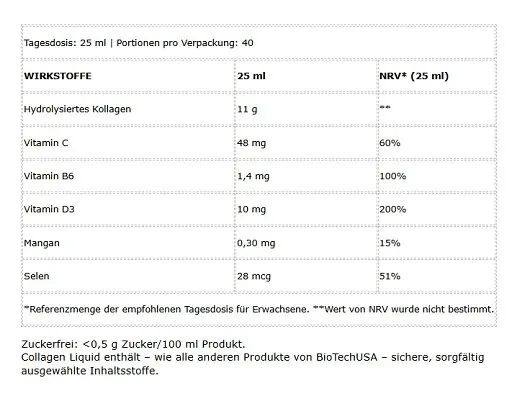BioTech Collagen Liquid 1000ml - Bild 2