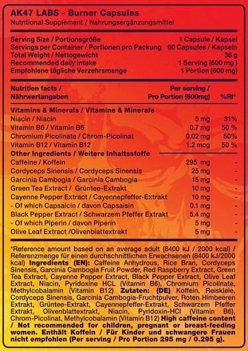 AK47 Labs Fatburner - 60 Kapseln - Bild 2