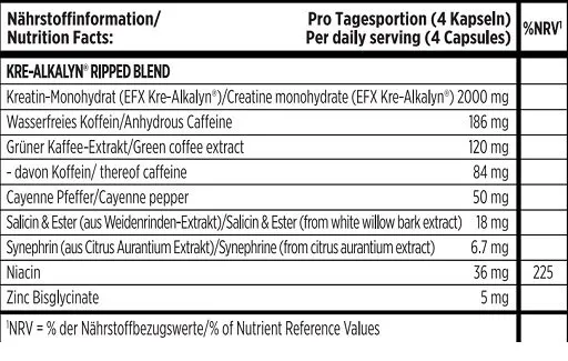 EFX Kre-Alkalyn Ripped Kapsel 120 Kapseln - Bild 2