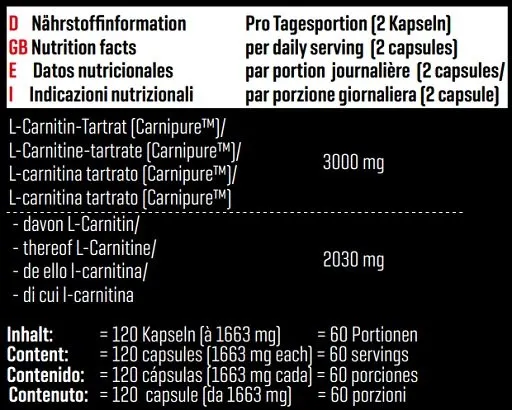 Body Attack Carnipure 1500 120 Kapseln - Bild 2