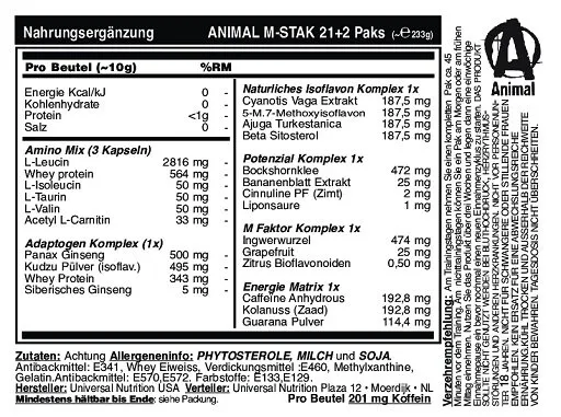 Universal Animal M-Stak 21 Packs - Bild 2