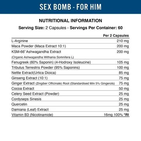 Applied Nutrition Sex Bomb for Him (für den Mann) - 120 caps - Bild 2