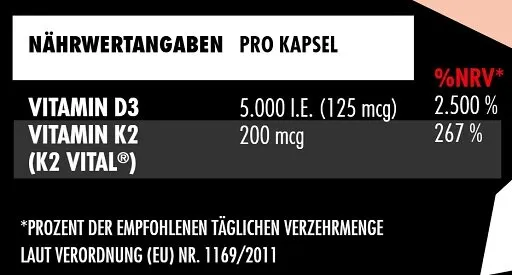 Big Zone Vitamin D3 + K2 90 Kapseln - Bild 2