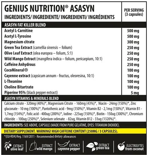 Genius Nutrition Asasyn 180 Kapseln - Bild 2