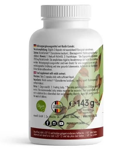ProFuel REISHI Vitalpilz 180 Kapseln - Bild 2