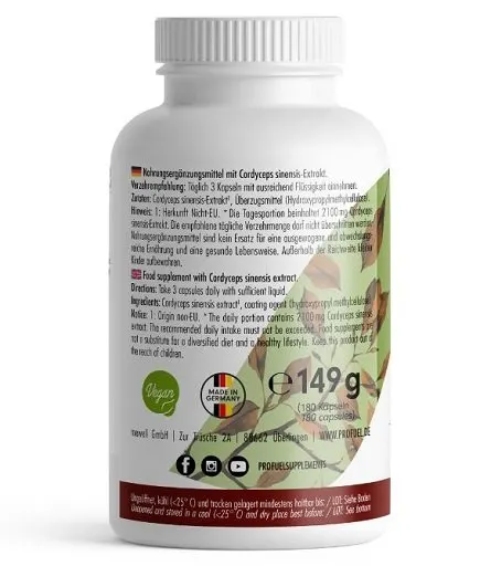 ProFuel CORDYCEPS Vitalpilz 180 Kapseln - Bild 3