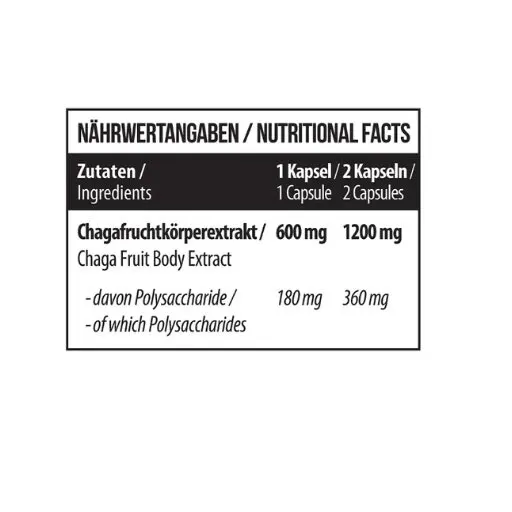 MST - Chaga Mushroom 1200mg 60 Kapseln - Bild 2