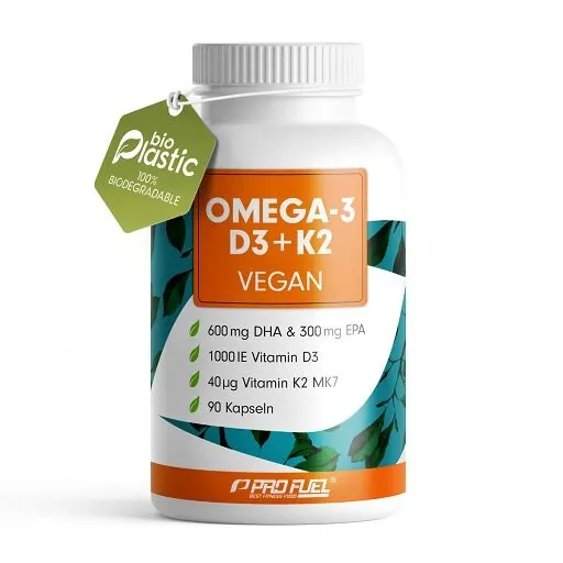 ProFuel Omega 3 + D3 + K2 90 Algenöl Kapseln - Bild 1
