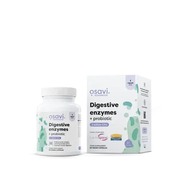 Osavi Digestive enzymes + probiotic 60 Kapseln - Bild 1